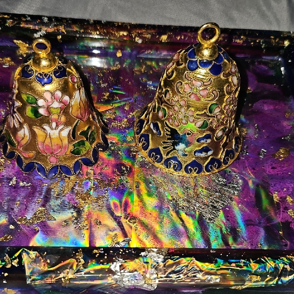 Vintage Colorful Cloisonne Bell Ornaments